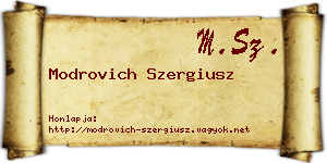 Modrovich Szergiusz névjegykártya